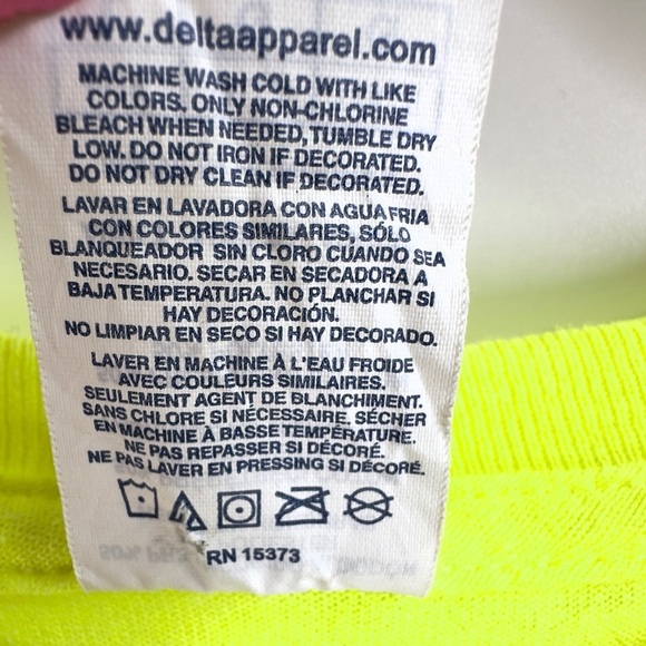 Delta Sturgis Motorcycle Rally Shirt Womens L Neon Yellow Short Sleeve Biker Top - Picture 6 of 10